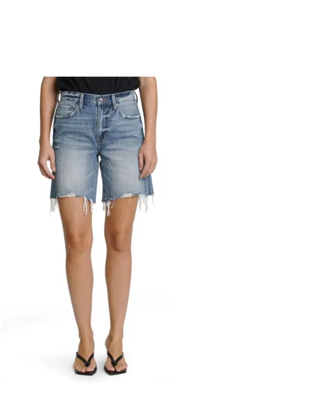 pistola Distressed Light Blue Denim Cutoff Shorts